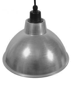 GloboStar® LOUVE 01178 Vintage Industrial Κρεμαστό Φωτιστικό Οροφής Μονόφωτο Ασημί Μεταλλικό Καμπάνα Φ39 x Y32cm 15 01178 6