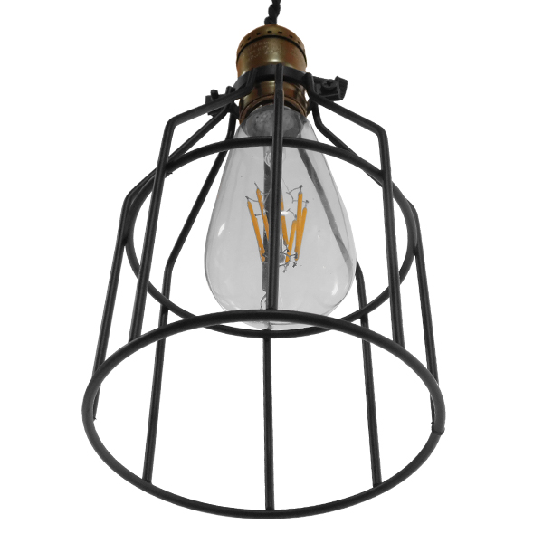 GloboStar® GALOT 01179 Vintage Industrial Κρεμαστό Φωτιστικό Οροφής Μονόφωτο Μαύρο Μεταλλικό Πλέγμα Φ14 x Y26cm 8 GloboStar® GALOT 01179 Vintage Industrial Κρεμαστό Φωτιστικό Οροφής Μονόφωτο Μαύρο Μεταλλικό Πλέγμα Φ14 x Y26cm - Image 6