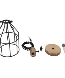 GloboStar® GALOT 01179 Vintage Industrial Κρεμαστό Φωτιστικό Οροφής Μονόφωτο Μαύρο Μεταλλικό Πλέγμα Φ14 x Y26cm 15 01179 7