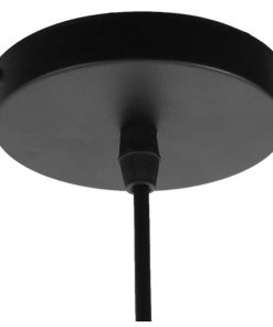 GloboStar® NATHLEN 01187 Vintage Κρεμαστό Φωτιστικό Οροφής Μονόφωτο Μαύρο Μεταλλικό Πλέγμα με Μπεζ Σχοινί Φ40 x Y20cm 19 01187 8