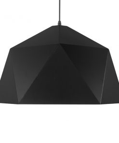 GloboStar® HEXAGON 01195 Μοντέρνο Κρεμαστό Φωτιστικό Οροφής Μονόφωτο Μαύρο - Χρυσό Μεταλλικό Καμπάνα Φ46 x Y25cm 11 01195 3