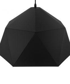 GloboStar® HEXAGON 01195 Μοντέρνο Κρεμαστό Φωτιστικό Οροφής Μονόφωτο Μαύρο - Χρυσό Μεταλλικό Καμπάνα Φ46 x Y25cm 12 01195 4