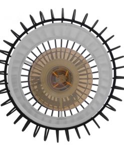 GloboStar® REA 01196 Μοντέρνο Κρεμαστό Φωτιστικό Οροφής Μονόφωτο Μαύρο Μεταλλικό Πλέγμα με Υφασμάτινο Εσωτερικό Καπέλο Φ20 x Y44cm 17 01196 6