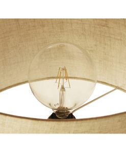 Μοντέρνο Φωτιστικό Δαπέδου Μονόφωτο Μαύρο Μεταλλικό με Μπεζ Καπέλο και Ξύλινη Επιφάνεια Φ45 GloboStar ZASHINE 01207 21 01207 10