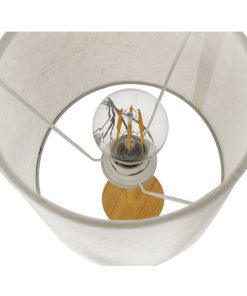 GloboStar® NAPHIE 01208 Μοντέρνο Επιτραπέζιο Φωτιστικό Πορτατίφ Μονόφωτο Ξύλινο με Λευκό Καπέλο Φ21 x Υ42cm 19 01208 5