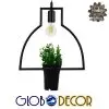 GloboStar® KERRIA 01209 Μοντέρνο Κρεμαστό Φωτιστικό Οροφής Μονόφωτο Μαύρο Μεταλλικό Flowerpot Φ34 x Y34cm 2 01209 1