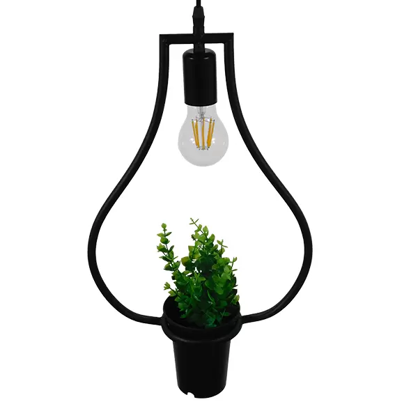 GloboStar® RHEXIA 01210 Μοντέρνο Κρεμαστό Φωτιστικό Οροφής Μονόφωτο Μαύρο Μεταλλικό Flowerpot Φ27 x Y40cm 5 GloboStar® RHEXIA 01210 Μοντέρνο Κρεμαστό Φωτιστικό Οροφής Μονόφωτο Μαύρο Μεταλλικό Flowerpot Φ27 x Y40cm - Image 3