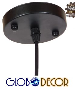 GloboStar® SHERLOCK 01215 Vintage Κρεμαστό Φωτιστικό Οροφής Μονόφωτο Μαύρο Μεταλλικό Καμπάνα Φ26 x Y18cm 33 01215 006