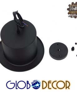 GloboStar® SHERLOCK 01215 Vintage Κρεμαστό Φωτιστικό Οροφής Μονόφωτο Μαύρο Μεταλλικό Καμπάνα Φ26 x Y18cm 35 01215 008