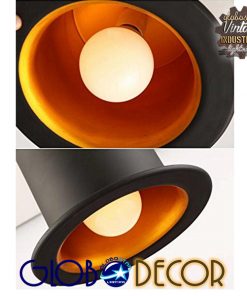 GloboStar® SHERLOCK 01215 Vintage Κρεμαστό Φωτιστικό Οροφής Μονόφωτο Μαύρο Μεταλλικό Καμπάνα Φ26 x Y18cm 37 01215 14