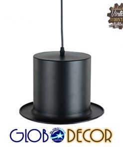 GloboStar® SHERLOCK 01215 Vintage Κρεμαστό Φωτιστικό Οροφής Μονόφωτο Μαύρο Μεταλλικό Καμπάνα Φ26 x Y18cm 25 01215 6