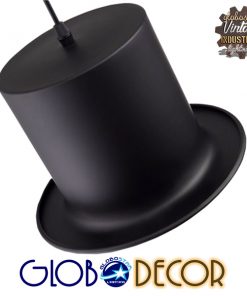 GloboStar® SHERLOCK 01215 Vintage Κρεμαστό Φωτιστικό Οροφής Μονόφωτο Μαύρο Μεταλλικό Καμπάνα Φ26 x Y18cm 30 01215 9