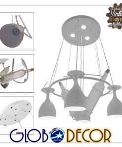 GloboStar® MOET WHITE 01220 Μοντέρνο Κρεμαστό Φωτιστικό Οροφής Πολύφωτο με Ενσωματωμένο Φωτισμό LED 6000k Λευκό Πολυέλαιος Φ65 x Y95cm 8 01220 4