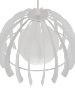 GloboStar® STEPHEN 01225 Μοντέρνο Κρεμαστό Φωτιστικό Οροφής Μονόφωτο Λευκό Μεταλλικό Πλέγμα με Λευκό Γυαλί Φ26 x Y21cm 15 01225 007