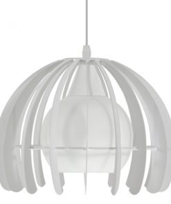 GloboStar® STEPHEN 01225 Μοντέρνο Κρεμαστό Φωτιστικό Οροφής Μονόφωτο Λευκό Μεταλλικό Πλέγμα με Λευκό Γυαλί Φ26 x Y21cm 13 01225 009