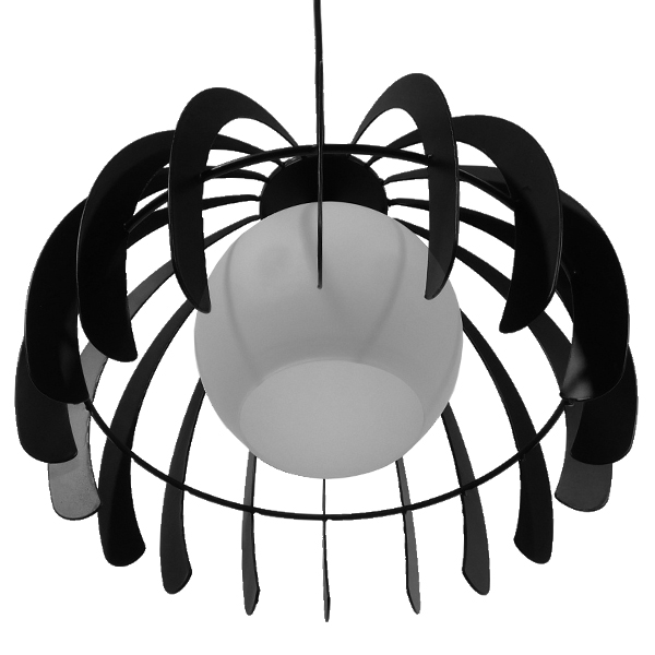 GloboStar® INGLEY 01226 Μοντέρνο Κρεμαστό Φωτιστικό Οροφής Μονόφωτο Μαύρο Μεταλλικό Πλέγμα με Λευκό Γυαλί Φ26 x Y21cm 8 GloboStar® INGLEY 01226 Μοντέρνο Κρεμαστό Φωτιστικό Οροφής Μονόφωτο Μαύρο Μεταλλικό Πλέγμα με Λευκό Γυαλί Φ26 x Y21cm - Image 6