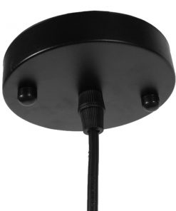 GloboStar® INGLEY 01226 Μοντέρνο Κρεμαστό Φωτιστικό Οροφής Μονόφωτο Μαύρο Μεταλλικό Πλέγμα με Λευκό Γυαλί Φ26 x Y21cm 19 01226 8