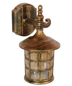 Alternative view of GloboStar® PHAROS 01228 Vintage Industrial Φωτιστικό Τοίχου Απλίκα Μονόφωτο Mπρούτζινο Μεταλλικό Πλέγμα Φ17 x Μ19 x Π17 x Υ29cm