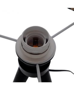 GloboStar® MAGAZINE 01230 Μοντέρνο Επιτραπέζιο Φωτιστικό Πορτατίφ Μονόφωτο Ξύλινο με Άσπρο Μπεζ Καμβά Καπέλο Φ30 x Υ56cm 18 01230 006