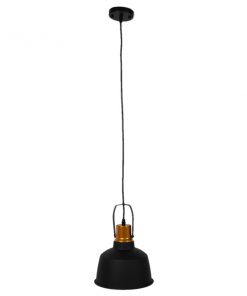 Alternative view of GloboStar® DEVOTA 01235 Vintage Industrial Κρεμαστό Φωτιστικό Οροφής Μονόφωτο Μαύρο Μεταλλικό Καμπάνα Φ22 x Y30cm