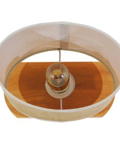 GloboStar® CHIARA 01241 Μοντέρνο Επιτραπέζιο Φωτιστικό Πορτατίφ Μονόφωτο Ξύλινο με Μπέζ Καπέλο Μ24 x Π16 x Υ25cm 18 01241 5