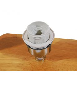 GloboStar® CHIARA 01241 Μοντέρνο Επιτραπέζιο Φωτιστικό Πορτατίφ Μονόφωτο Ξύλινο με Μπέζ Καπέλο Μ24 x Π16 x Υ25cm 21 01241 8