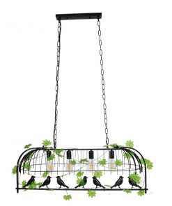 Alternative view of GloboStar® NEST 01255 Vintage Industrial Κρεμαστό Φωτιστικό Οροφής Πολύφωτο Mαύρο Μεταλλικό Πλέγμα Μ105 x Π36.5 x Y37cm