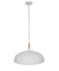 Alternative view of GloboStar® VALLETE WHITE 01257 Μοντέρνο Κρεμαστό Φωτιστικό Οροφής Μονόφωτο Λευκό Μεταλλικό Καμπάνα Φ60 x Y35cm