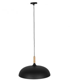 Alternative view of GloboStar® VALLETE BLACK 01258 Μοντέρνο Κρεμαστό Φωτιστικό Οροφής Μονόφωτο Μαύρο Μεταλλικό Καμπάνα Φ45 x Y27cm