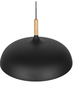 GloboStar® VALLETE BLACK 01258 Μοντέρνο Κρεμαστό Φωτιστικό Οροφής Μονόφωτο Μαύρο Μεταλλικό Καμπάνα Φ45 x Y27cm 11 01258 3