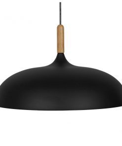 GloboStar® VALLETE BLACK 01258 Μοντέρνο Κρεμαστό Φωτιστικό Οροφής Μονόφωτο Μαύρο Μεταλλικό Καμπάνα Φ45 x Y27cm 12 01258 4