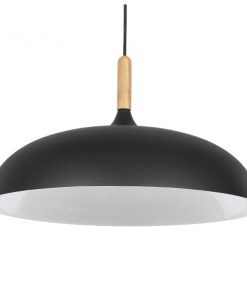 GloboStar® VALLETE BLACK 01258 Μοντέρνο Κρεμαστό Φωτιστικό Οροφής Μονόφωτο Μαύρο Μεταλλικό Καμπάνα Φ45 x Y27cm 13 01258 5