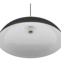 GloboStar® VALLETE BLACK 01258 Μοντέρνο Κρεμαστό Φωτιστικό Οροφής Μονόφωτο Μαύρο Μεταλλικό Καμπάνα Φ45 x Y27cm 14 01258 6