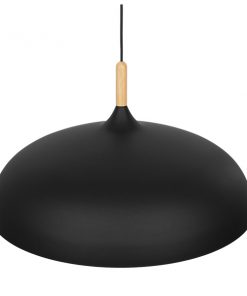 GloboStar® VALLETE BLACK 01259 Μοντέρνο Κρεμαστό Φωτιστικό Οροφής Μονόφωτο Μαύρο Μεταλλικό Καμπάνα Φ60 x Y35cm 11 01259 3