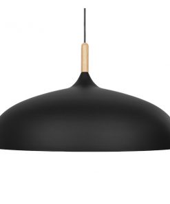 GloboStar® VALLETE BLACK 01259 Μοντέρνο Κρεμαστό Φωτιστικό Οροφής Μονόφωτο Μαύρο Μεταλλικό Καμπάνα Φ60 x Y35cm 12 01259 4