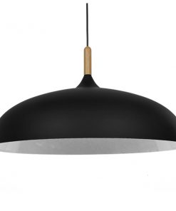 GloboStar® VALLETE BLACK 01259 Μοντέρνο Κρεμαστό Φωτιστικό Οροφής Μονόφωτο Μαύρο Μεταλλικό Καμπάνα Φ60 x Y35cm 13 01259 5