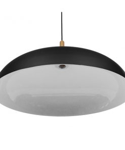 GloboStar® VALLETE BLACK 01259 Μοντέρνο Κρεμαστό Φωτιστικό Οροφής Μονόφωτο Μαύρο Μεταλλικό Καμπάνα Φ60 x Y35cm 14 01259 6