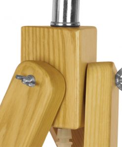 GloboStar® TRIPOD 01263 Μοντέρνο Φωτιστικό Δαπέδου Μονόφωτο 1 x E27 Μπεζ Ξύλινο Καμπάνα D40 x H143cm 22 01263 9