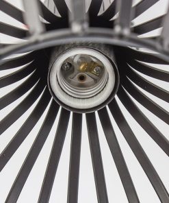 GloboStar® GOBLET DARK 01266 Μοντέρνο Κρεμαστό Φωτιστικό Οροφής Μονόφωτο Μαύρο Μεταλλικό Καμπάνα Φ38 x Y50cm 14 01266 003