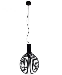 Alternative view of GloboStar® GOBLET DARK 01266 Μοντέρνο Κρεμαστό Φωτιστικό Οροφής Μονόφωτο Μαύρο Μεταλλικό Καμπάνα Φ38 x Y50cm