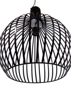 GloboStar® GOBLET DARK 01266 Μοντέρνο Κρεμαστό Φωτιστικό Οροφής Μονόφωτο Μαύρο Μεταλλικό Καμπάνα Φ38 x Y50cm 13 01266 008