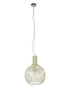 Alternative view of GloboStar® GOBLET LIGHT 01267 Vintage Industrial Κρεμαστό Φωτιστικό Οροφής Μονόφωτο Μπεζ Μεταλλικό Πλέγμα Φ38 x Y50cm