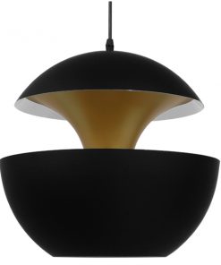 GloboStar® SEVILLE BLACK 01269 Μοντέρνο Κρεμαστό Φωτιστικό Οροφής Μονόφωτο Μαύρο Μεταλλικό Φ35 x Y33cm 17 01269 007