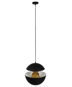 Alternative view of GloboStar® SEVILLE BLACK 01269 Μοντέρνο Κρεμαστό Φωτιστικό Οροφής Μονόφωτο Μαύρο Μεταλλικό Φ35 x Y33cm