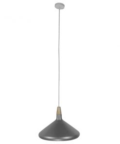 Alternative view of GloboStar® FELICITA 01276 Μοντέρνο Κρεμαστό Φωτιστικό Οροφής Μονόφωτο Ασημί Μεταλλικό Καμπάνα Φ39 x Y22cm