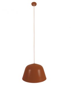 Alternative view of GloboStar® NORTHVALE 01283 Μοντέρνο Κρεμαστό Φωτιστικό Οροφής Μονόφωτο Κόκκινο Κεραμιδί Μεταλλικό Καμπάνα Φ40 x Y24cm