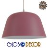 GloboStar® SOUTHVALE 01284 Μοντέρνο Κρεμαστό Φωτιστικό Οροφής Μονόφωτο Ροζ Μεταλλικό Καμπάνα Φ40 x Y24cm
