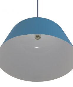 GloboStar® DOWNVALE 01286 Μοντέρνο Κρεμαστό Φωτιστικό Οροφής Μονόφωτο Μπλε Μεταλλικό Καμπάνα Φ40 x Y24cm 15 01286 007