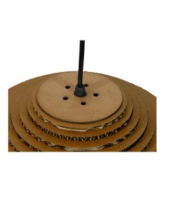 GloboStar® ZAKYNTHOS 01293 Vintage Κρεμαστό Φωτιστικό Οροφής Μονόφωτο 3D από Επεξεργασμένο Σκληρό Καφέ Χαρτόνι Καμπάνα Φ30 x Y20cm 17 01293 008