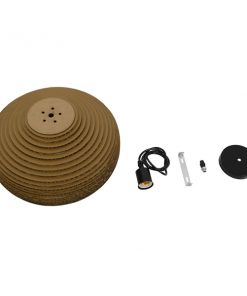 GloboStar® ZAKYNTHOS 01293 Vintage Κρεμαστό Φωτιστικό Οροφής Μονόφωτο 3D από Επεξεργασμένο Σκληρό Καφέ Χαρτόνι Καμπάνα Φ30 x Y20cm 20 01293 9